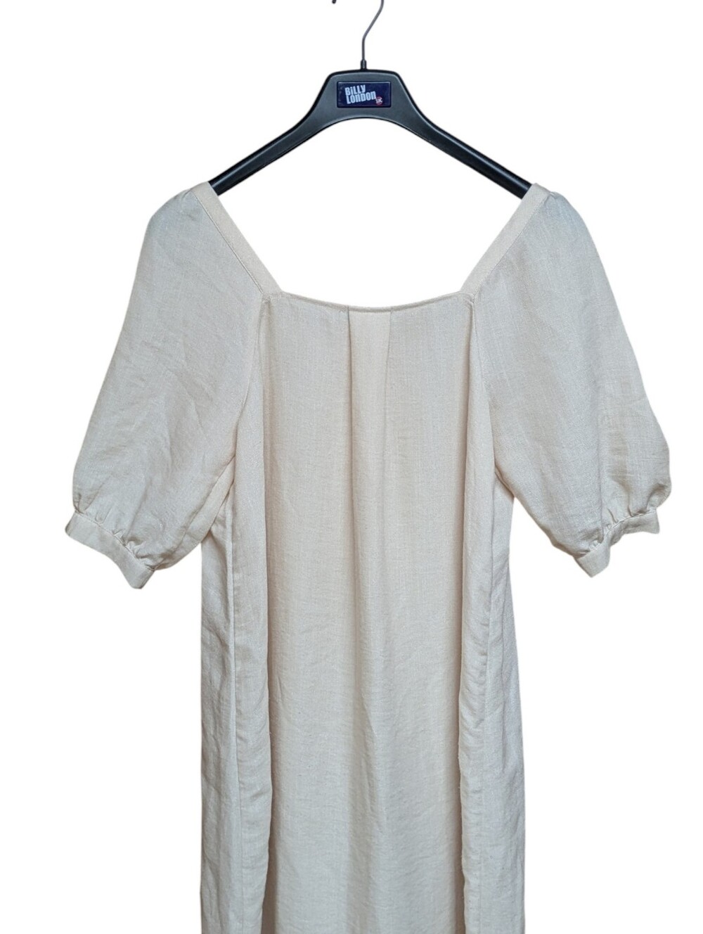 MNG Mango Puff Sleeve Button Front Maxi Dress Cream Size 8 - Picture 3 of 11
